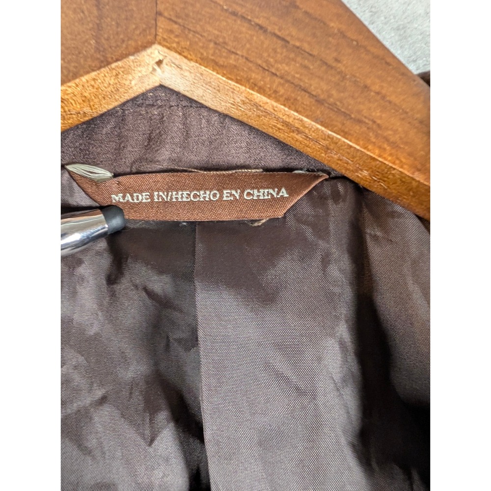 Perry Ellis Mens 44 Reg Brown Faux Suede Safari Blazer 4-Pocket Sport Coat - Picture 6 of 7